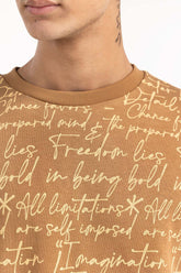 Brown Typo T-Shirt 224-113-036